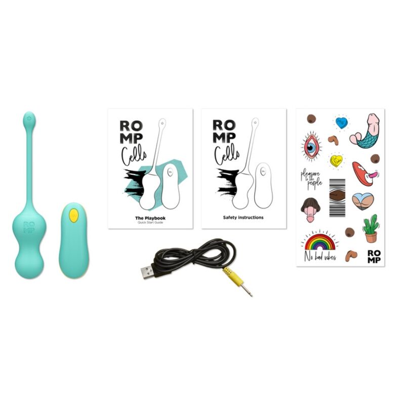Romp Cello Vibratore Punto G con Telecomando Turchese – immagine 10