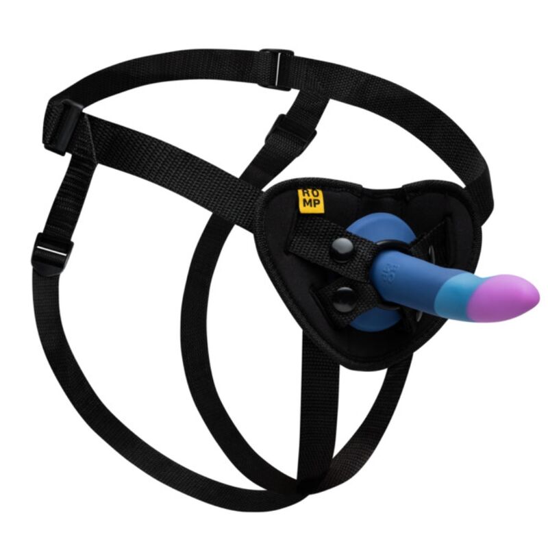 ROMP Kit Imbracatura con Dildo in Silicone Tricolore 14 cm