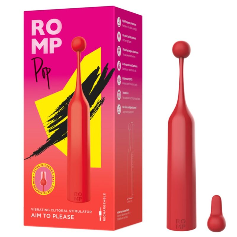 Romp Pop Stimolatore Clitorideo ad Alta Frequenza Rosso – immagine 8
