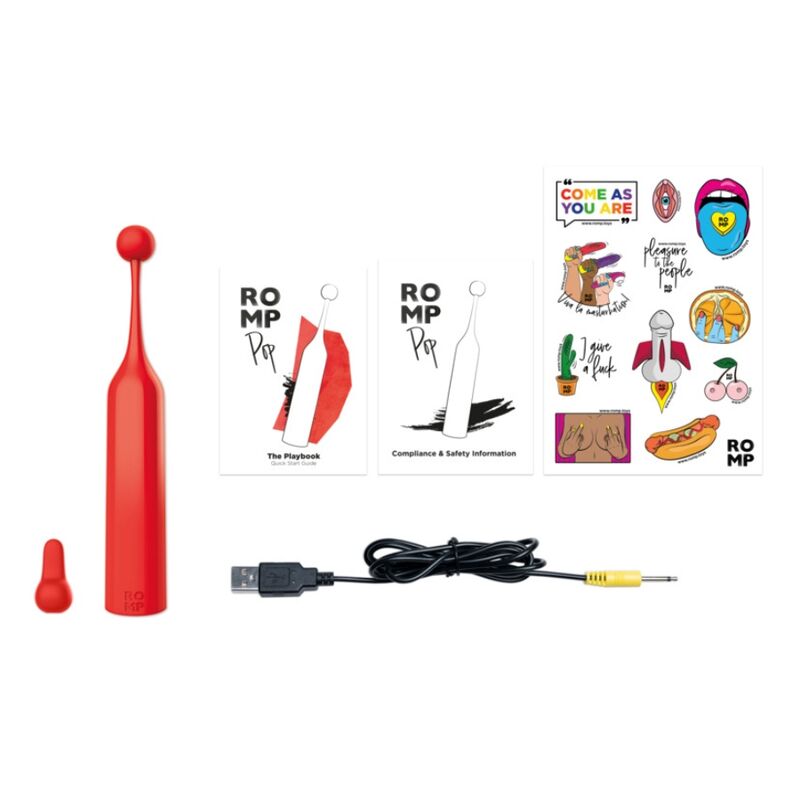 Romp Pop Stimolatore Clitorideo ad Alta Frequenza Rosso – immagine 13