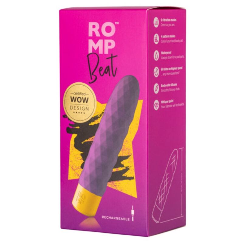 Romp Beat Mini Bullet Vibrante Multifunzione Viola – immagine 5