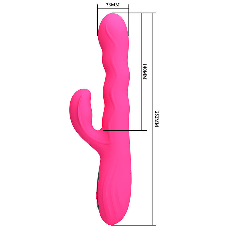 Pretty Love Winter Vibratore Rabbit Multifunzione con Display LED Rosa – immagine 7