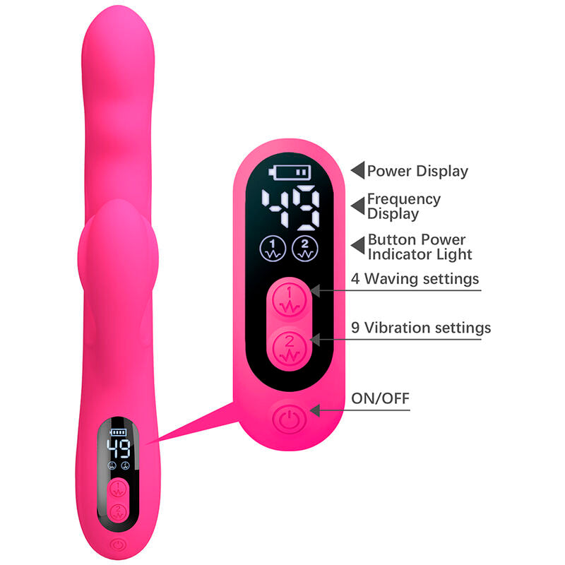 Pretty Love Winter Vibratore Rabbit Multifunzione con Display LED Rosa – immagine 8