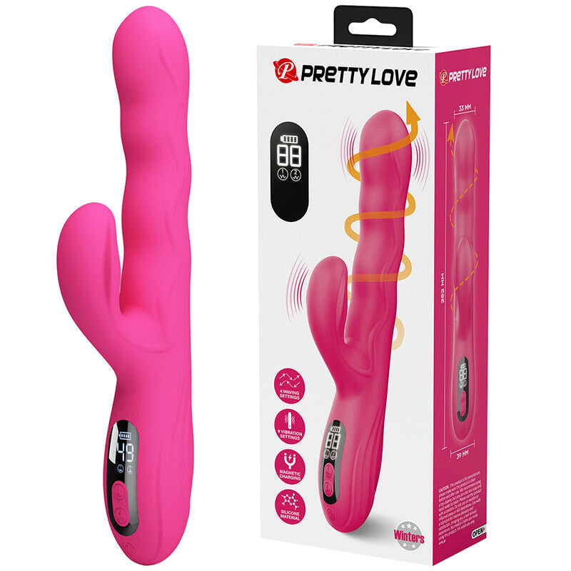 Pretty Love Winter Vibratore Rabbit Multifunzione con Display LED Rosa