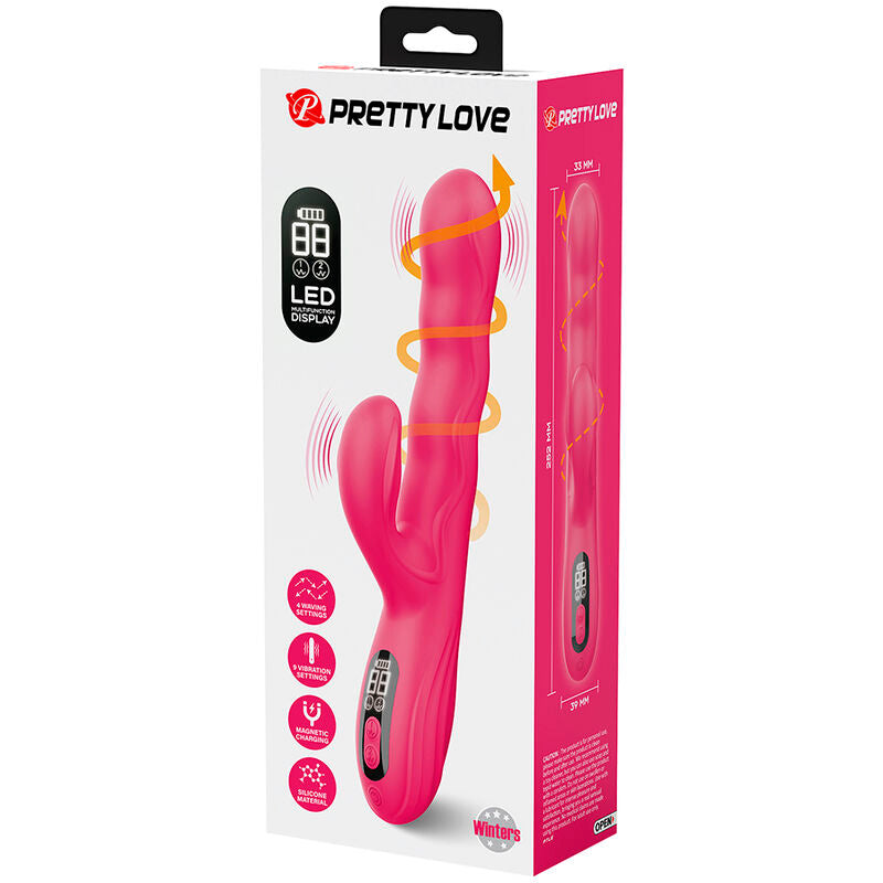 Pretty Love Winter Vibratore Rabbit Multifunzione con Display LED Rosa – immagine 10
