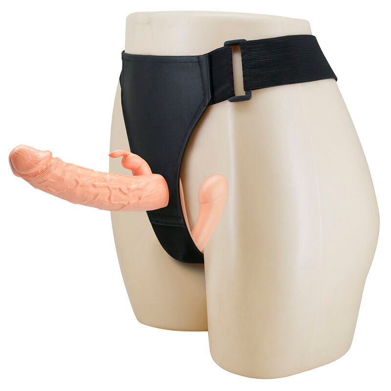 Baile Charlotte Strap-On Cavo a Doppia Penetrazione Carne e Nero