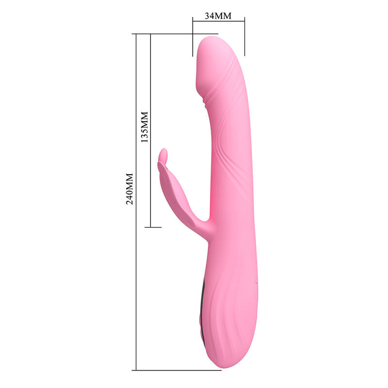 Pretty Love Bella Vibratore Rabbit con Stimolazione a Farfalla e LED Rosa – immagine 9