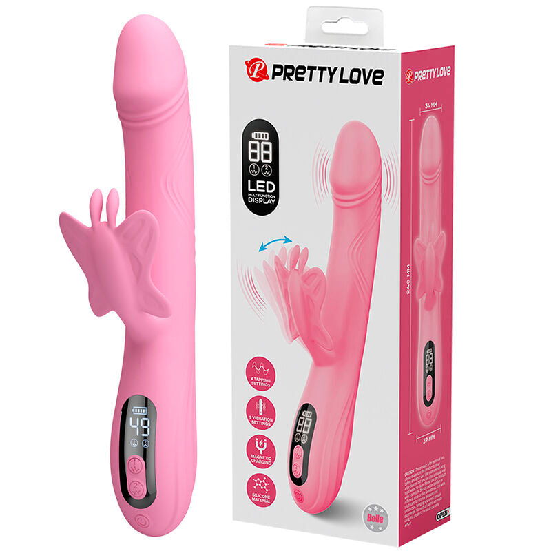 Pretty Love Bella Vibratore Rabbit con Stimolazione a Farfalla e LED Rosa