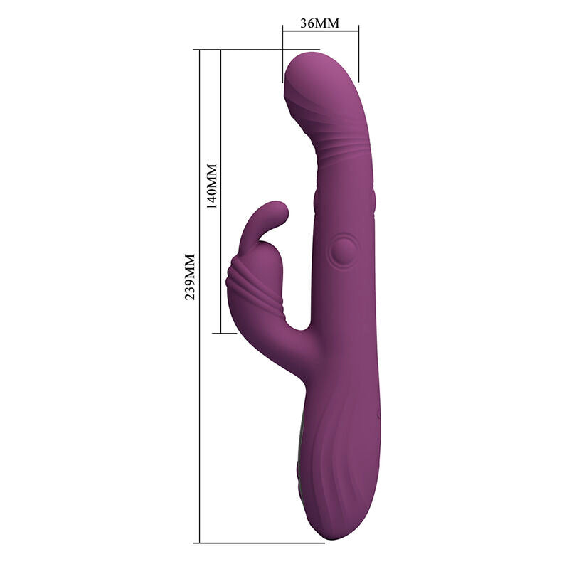Pretty Love Dee Vibratore Rabbit Oscillante e a Percussione Viola – immagine 6