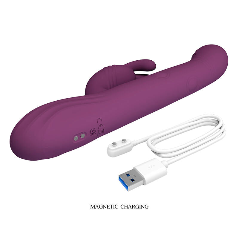 Pretty Love Dee Vibratore Rabbit Oscillante e a Percussione Viola – immagine 5
