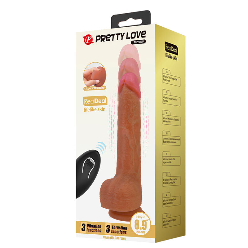 Pretty Love Tommy Vibratore Realistico con Spinta e Telecomando Marrone Scuro – immagine 9