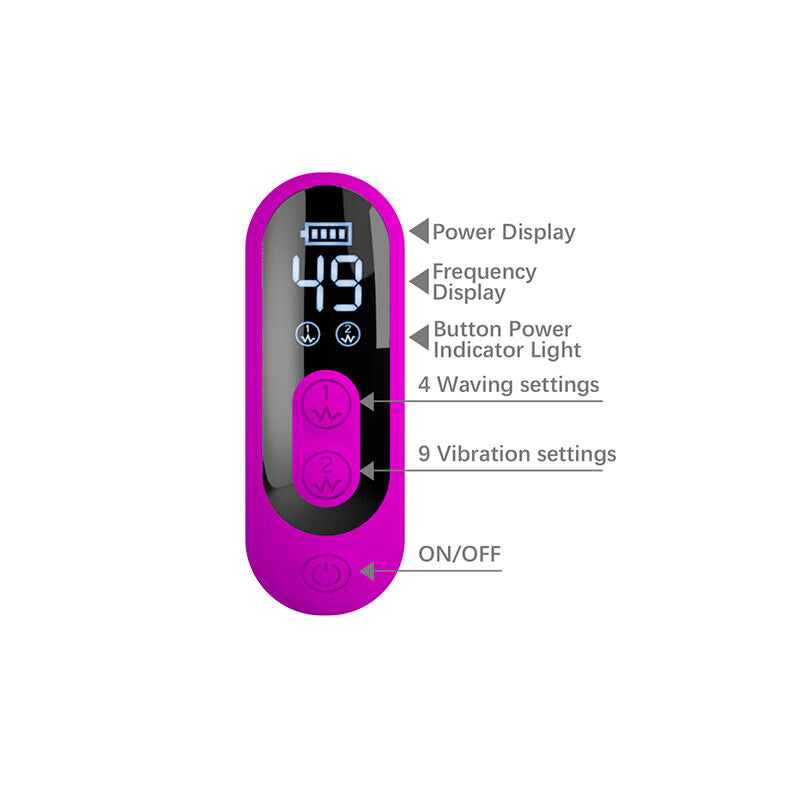 Pretty Love Yalanda Vibratore Rabbit Oscillante con Display LED Viola – immagine 9