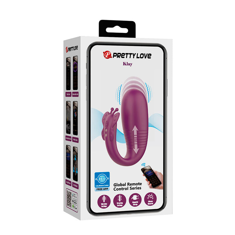 Pretty Love Klay Ovetto Vibrante a Spinta con App Viola – immagine 17