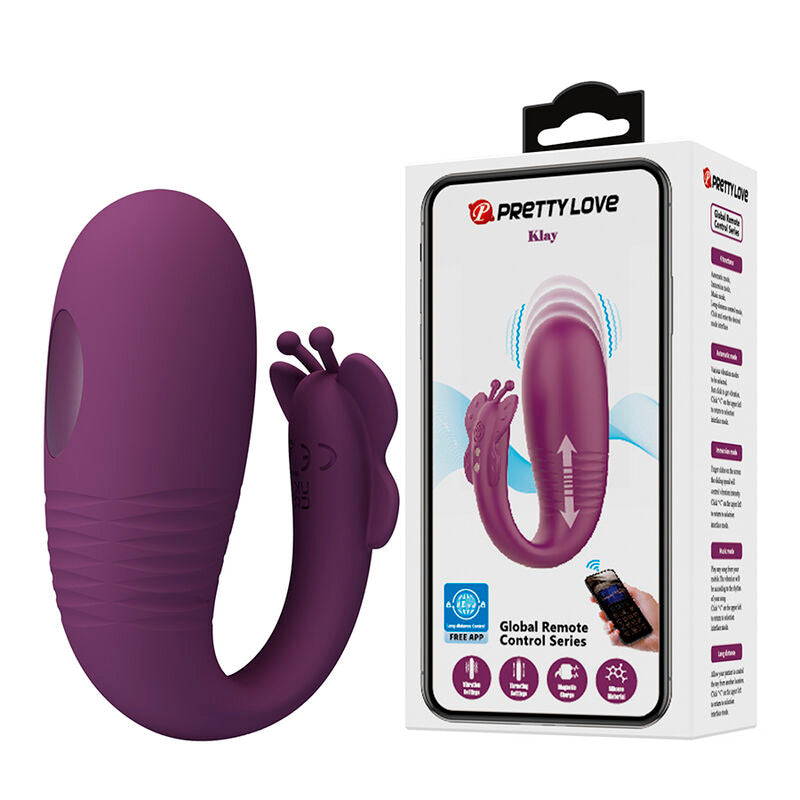 Pretty Love Klay Ovetto Vibrante a Spinta con App Viola – immagine 2