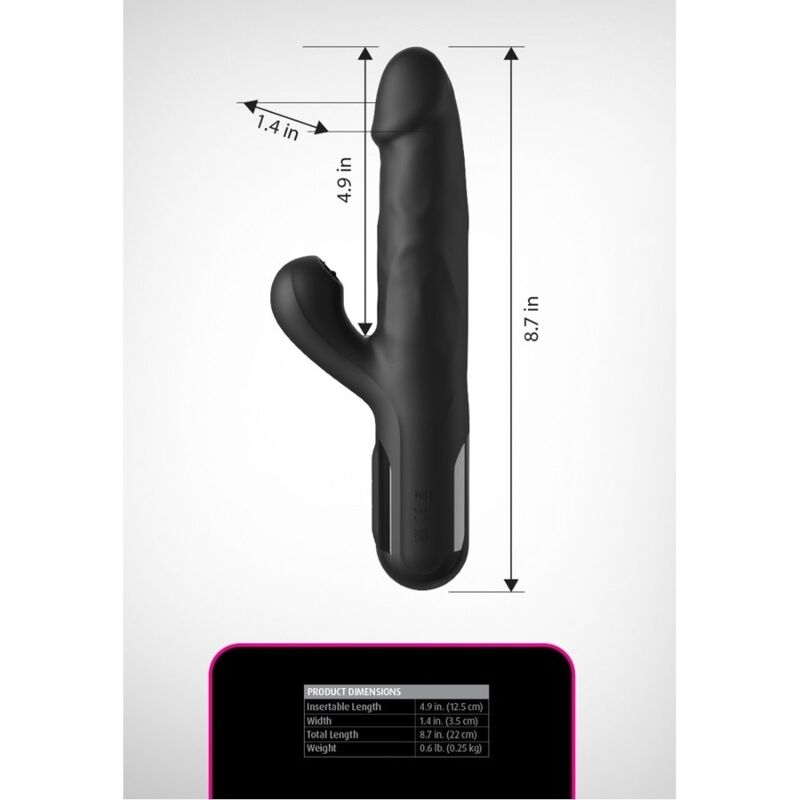 Fetish Fantasy Sonix Silicone Thruster Vibratore Rabbit con Spinta Nero – immagine 7