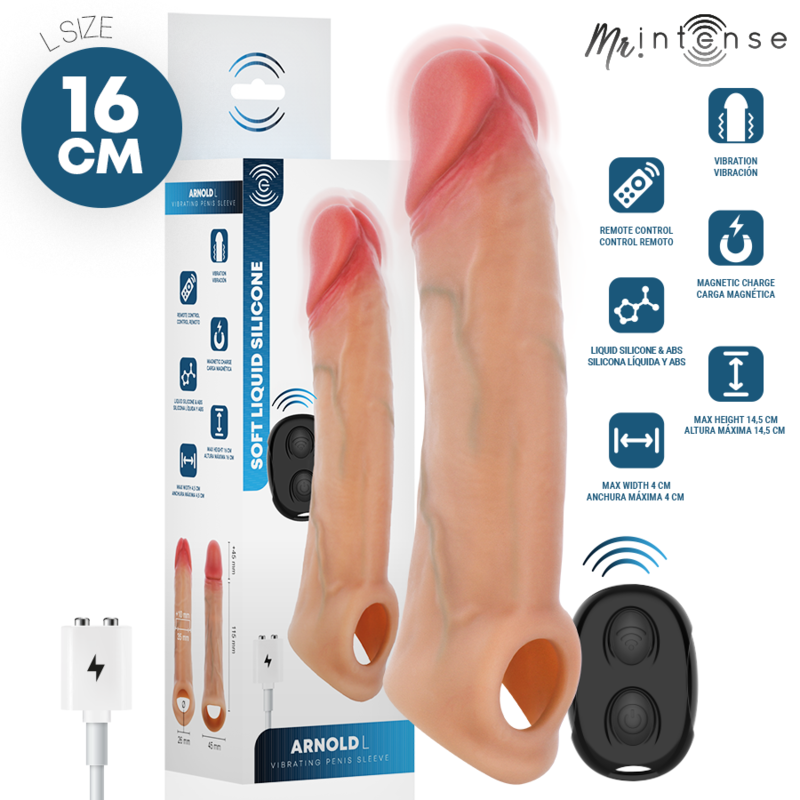 Mr Intense Arnold L Guaina Vibrante per Pene con Telecomando 16 cm