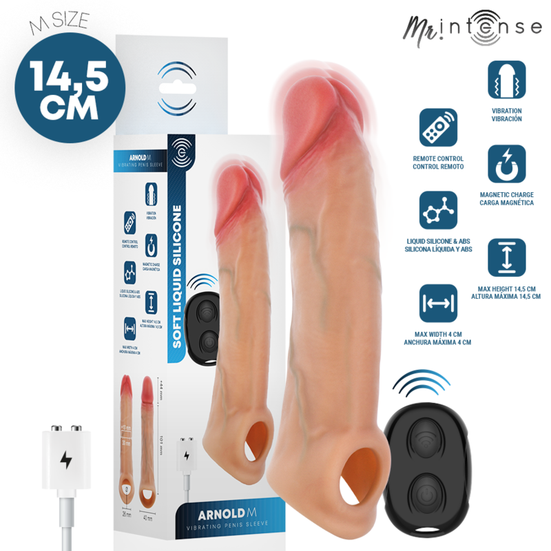 Mr Intense Arnold M Guaina Vibrante per Pene con Telecomando 14,5 cm