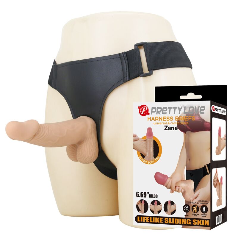 Pretty Love Zane Imbracatura con Dildo Flessibile 17 cm Naturale