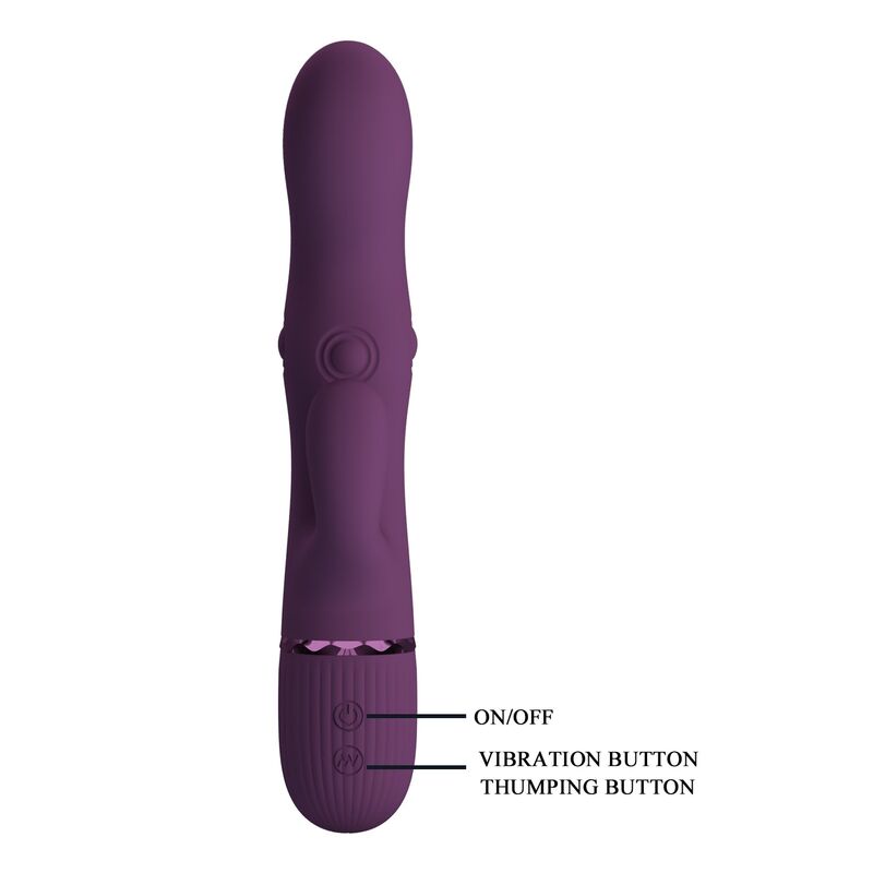 Pretty Love Zach Vibratore Rabbit Ricaricabile 5+5 Funzioni Viola – immagine 4