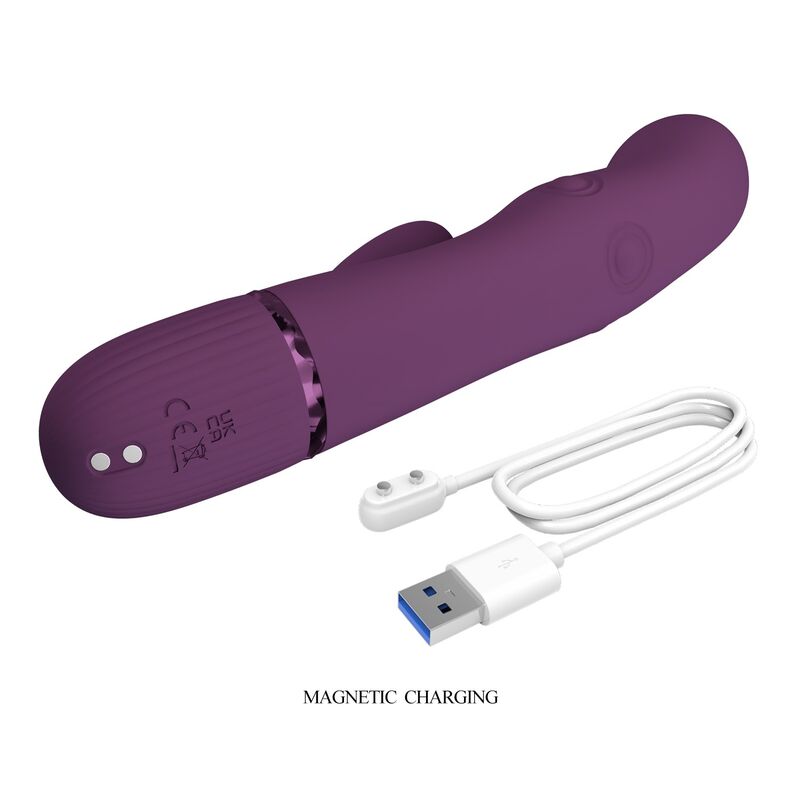 Pretty Love Zach Vibratore Rabbit Ricaricabile 5+5 Funzioni Viola – immagine 5