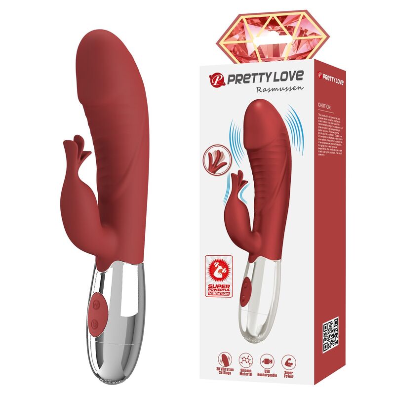 Pretty Love Rosewood Vibratore Rabbit 30 Funzioni Rosso