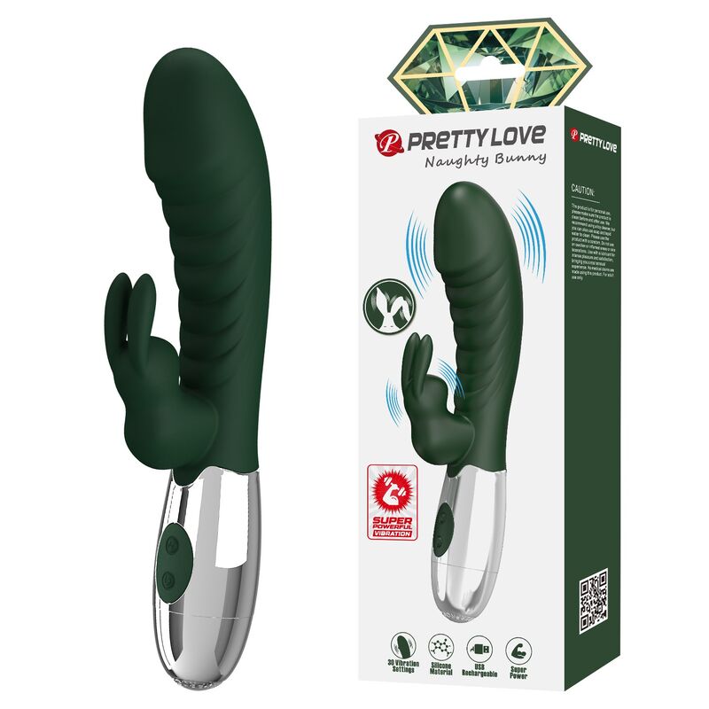 Pretty Love Naughty Bunny Vibratore Rabbit 30 Funzioni Ricaricabile Verde