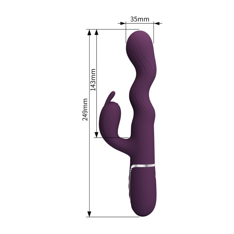 Pretty Love Loursen Vibratore Rabbit a Spinta 7 Vibrazioni Viola – immagine 11