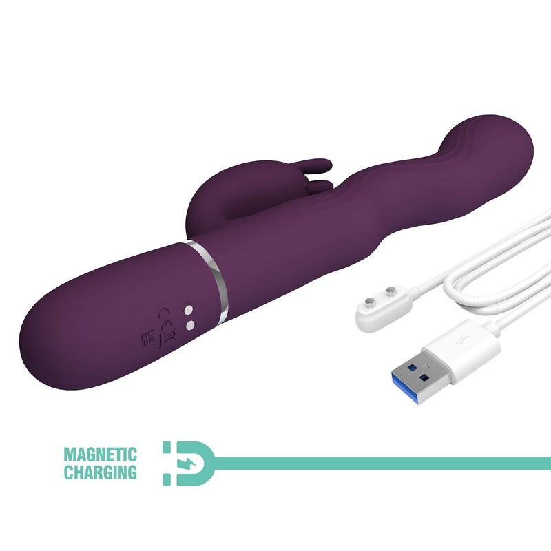 Pretty Love Loursen Vibratore Rabbit a Spinta 7 Vibrazioni Viola – immagine 9