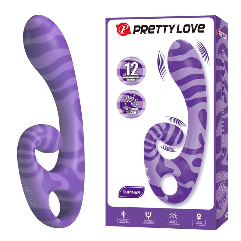 Pretty Love Summer Vibratore Doppio con Impugnatura 19 cm Viola