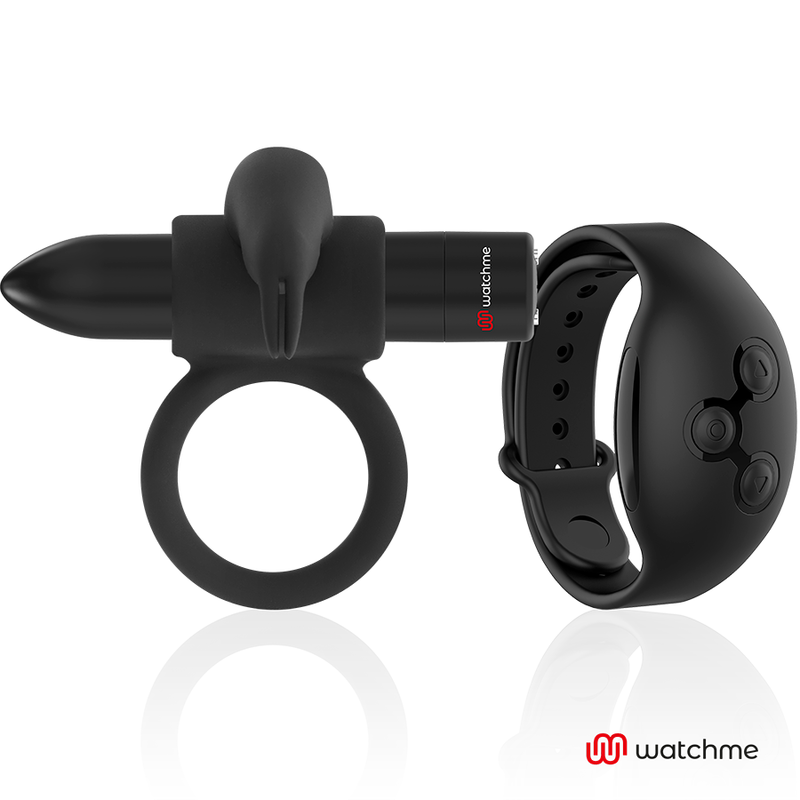 Black & Silver BurtonMe Anello Vibrante Ricaricabile con Telecomando a Orologio Nero