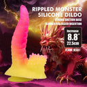 Power Monsters Ripplied Monster dildo fantasy rosa e giallo – foto 7