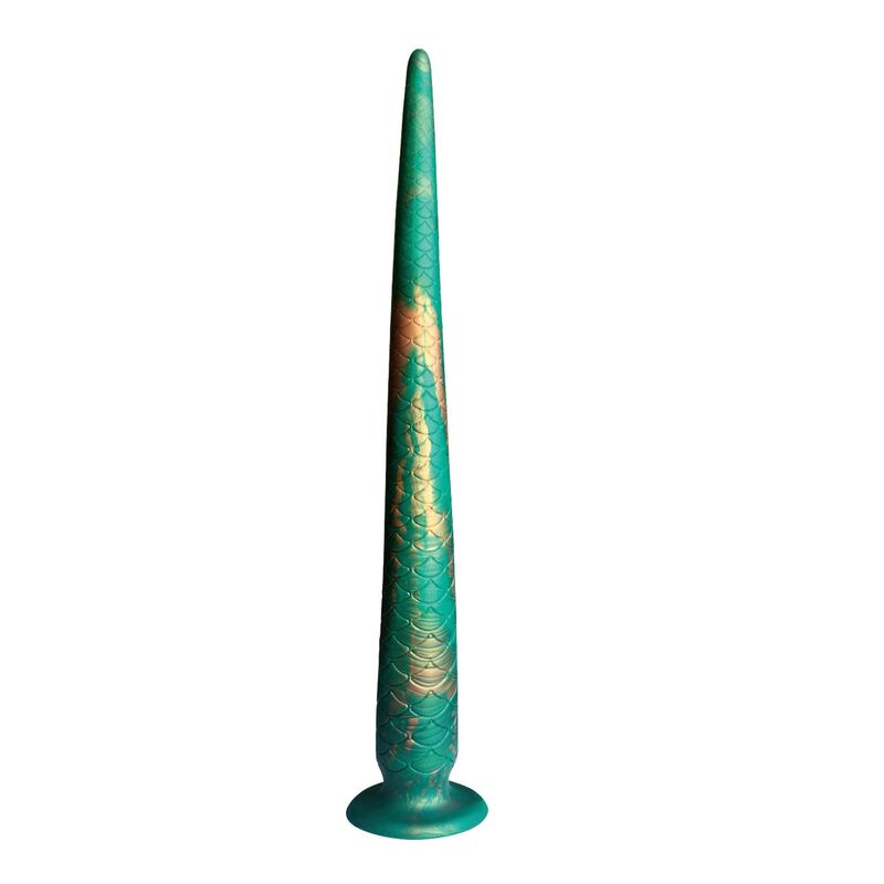 Power Monsters Wildwyrm Tail dildo fantasy verde e oro
