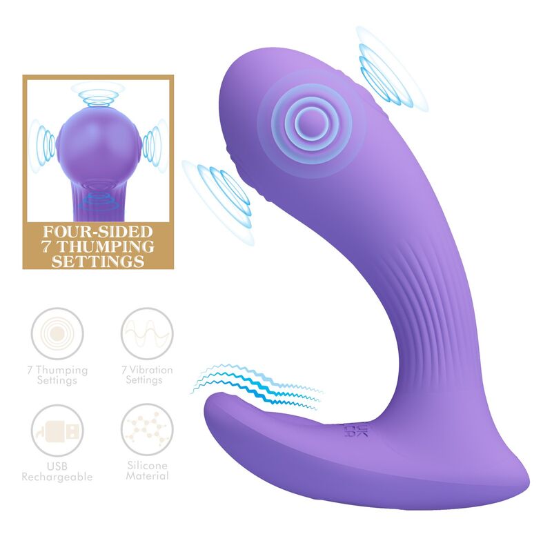 Pretty Love Andromeda Vibratore Doppia Stimolazione Ricaricabile Viola – immagine 3