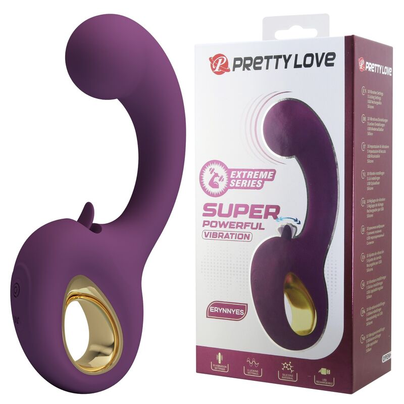 Pretty Love Brynnlee Vibratore con Stimolatore Orale 10 Vibrazioni e 5 Leccate Viola