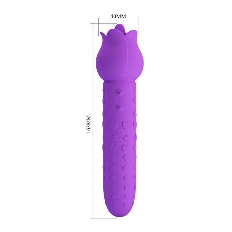 Pretty Love Dannell Vibratore con Lingua a Fiore per Stimolazione Orale e Clitoridea Viola – immagine 4