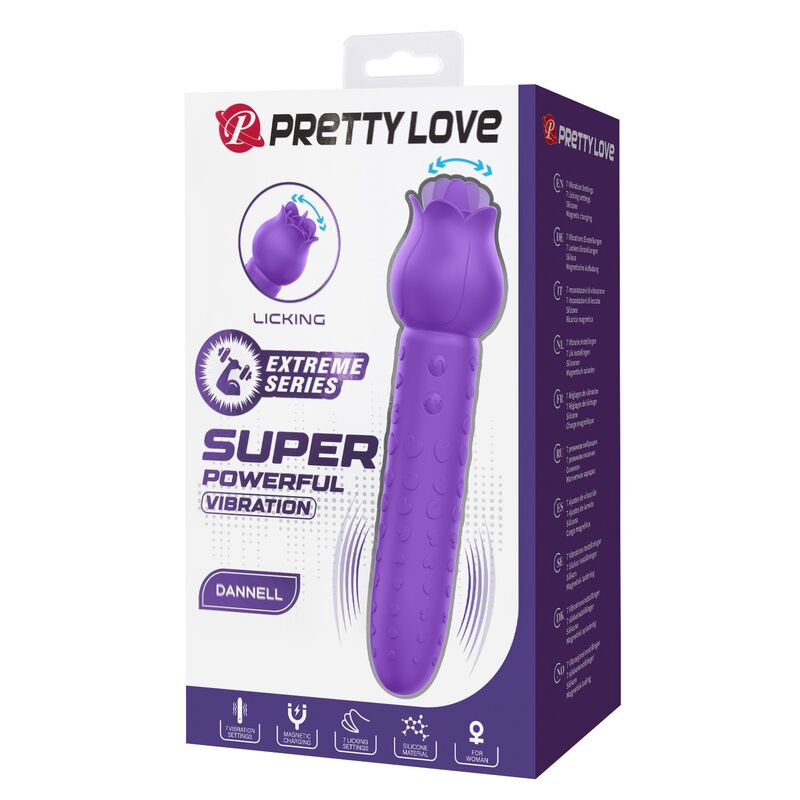 Pretty Love Dannell Vibratore con Lingua a Fiore per Stimolazione Orale e Clitoridea Viola – immagine 3