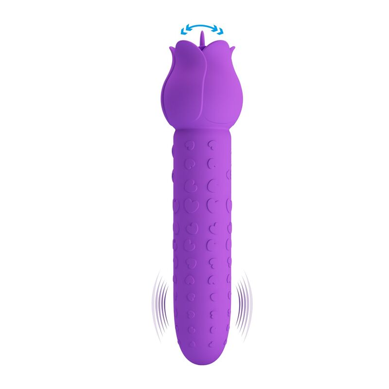 Pretty Love Dannell Vibratore con Lingua a Fiore per Stimolazione Orale e Clitoridea Viola – immagine 5