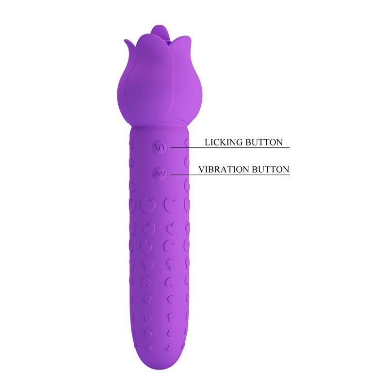 Pretty Love Dannell Vibratore con Lingua a Fiore per Stimolazione Orale e Clitoridea Viola – immagine 12
