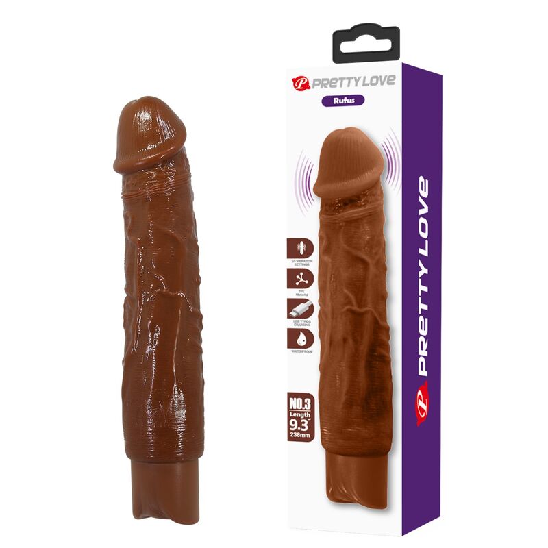 Pretty Love Duke Vibratore Realistico 23,5 cm Ø 4,8 cm Marrone