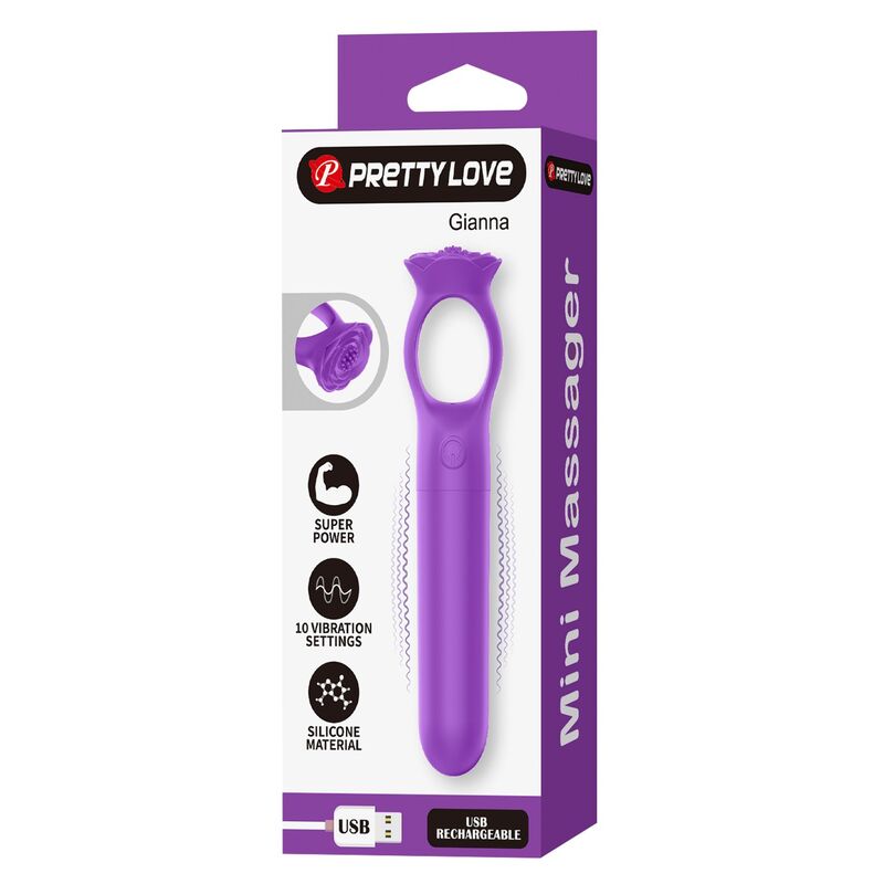 Pretty Love Giana Mini Massaggiatore Vibrante ad Anello Viola – immagine 3