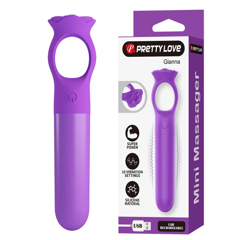 Pretty Love Giana Mini Massaggiatore Vibrante ad Anello Viola