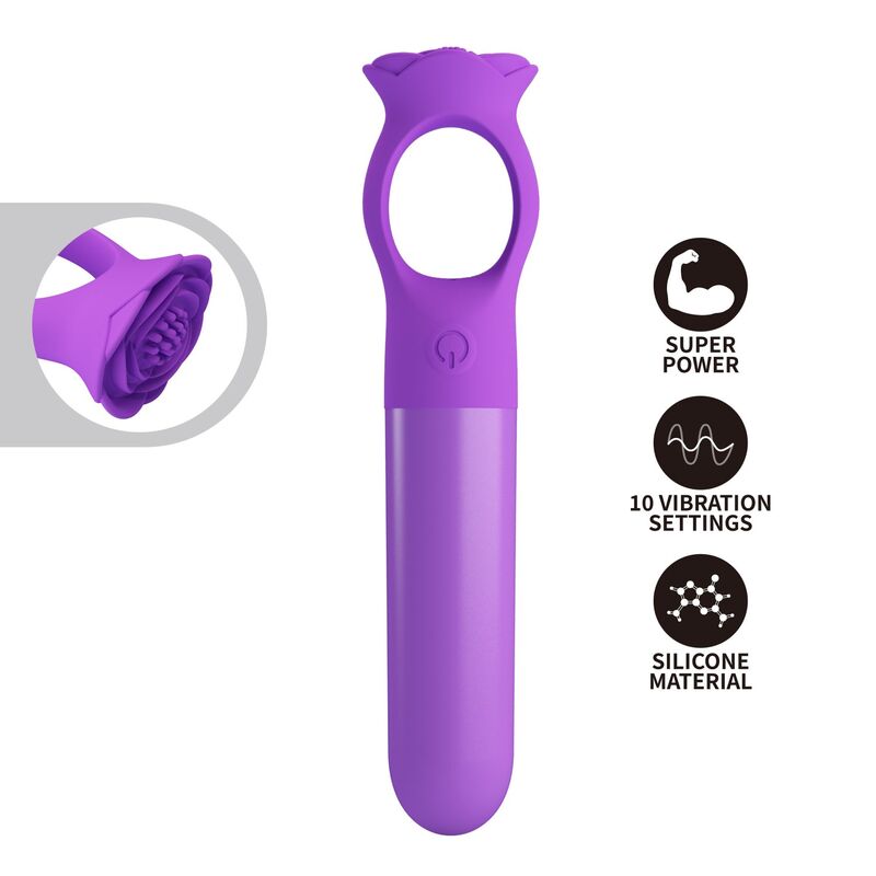 Pretty Love Giana Mini Massaggiatore Vibrante ad Anello Viola – immagine 2
