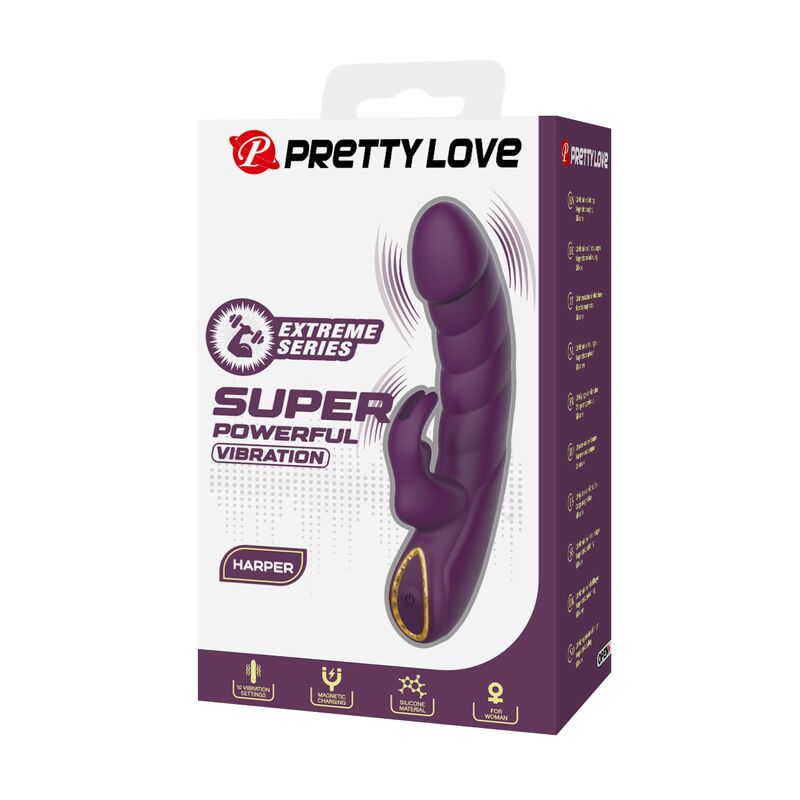 Pretty Love Harper Vibratore Rabbit Ricaricabile 10 Funzioni Viola – immagine 3