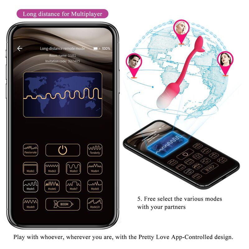 Pretty Love Pulsen Ovetto Vibrante con App 12 Funzioni Rosa – immagine 18
