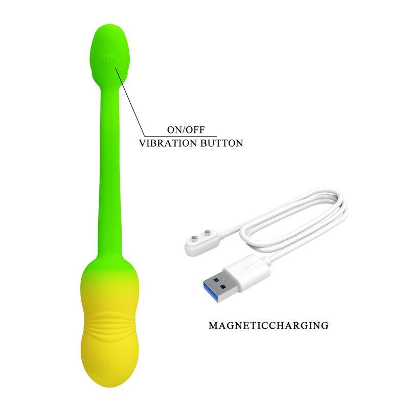 Pretty Love Pulsen Ovetto Vibrante con App 12 Funzioni Verde Giallo – immagine 9
