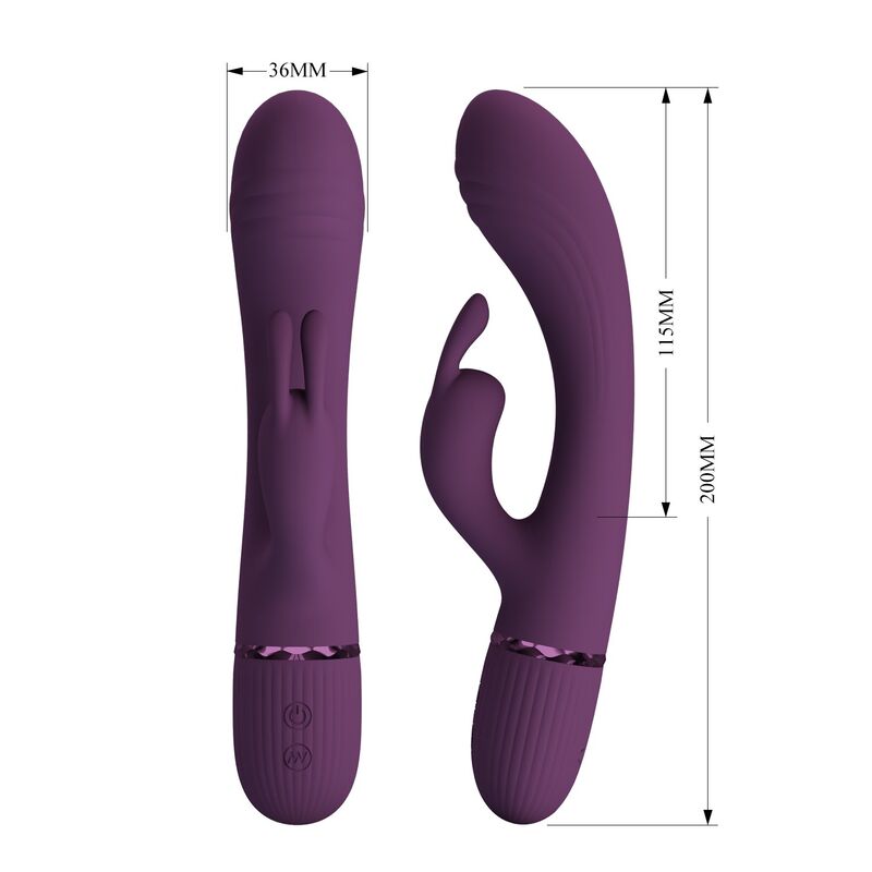 Pretty Love Rocco Vibratore Rabbit Ricaricabile 10 Funzioni Viola – immagine 10