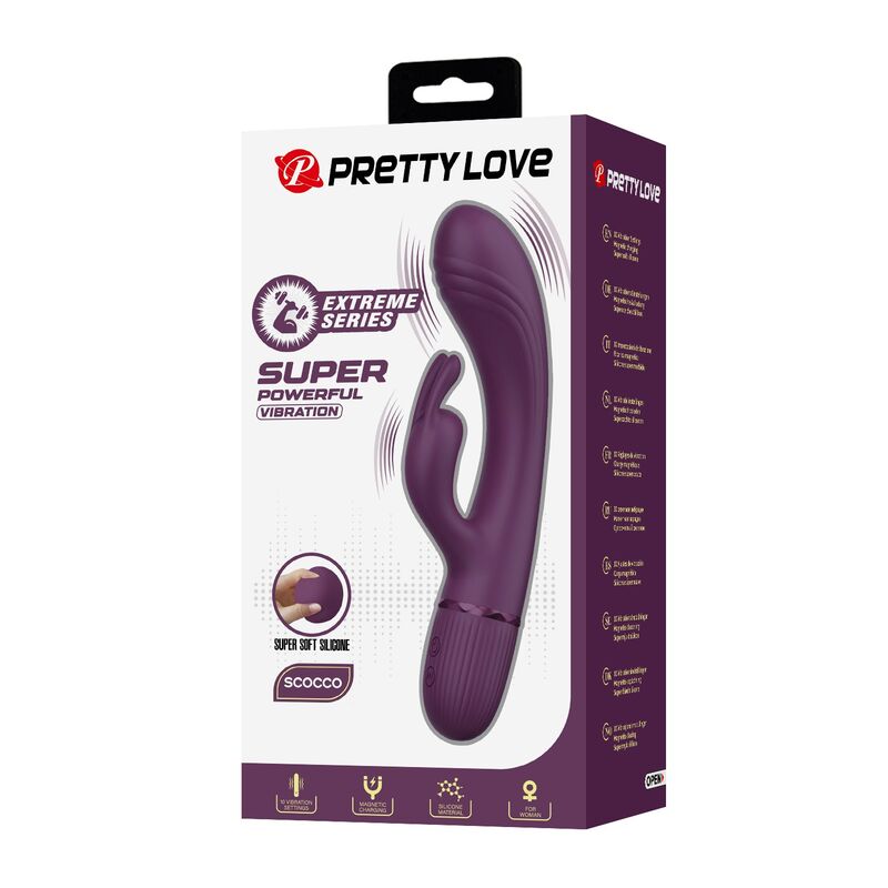 Pretty Love Rocco Vibratore Rabbit Ricaricabile 10 Funzioni Viola – immagine 3