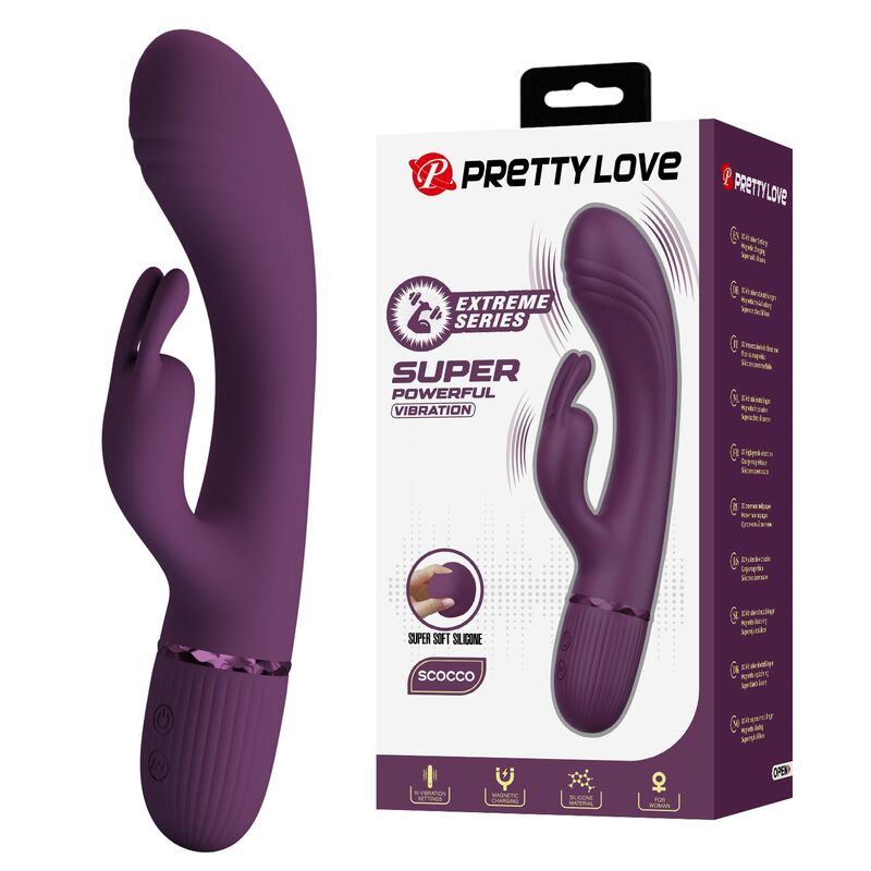 Pretty Love Rocco Vibratore Rabbit Ricaricabile 10 Funzioni Viola
