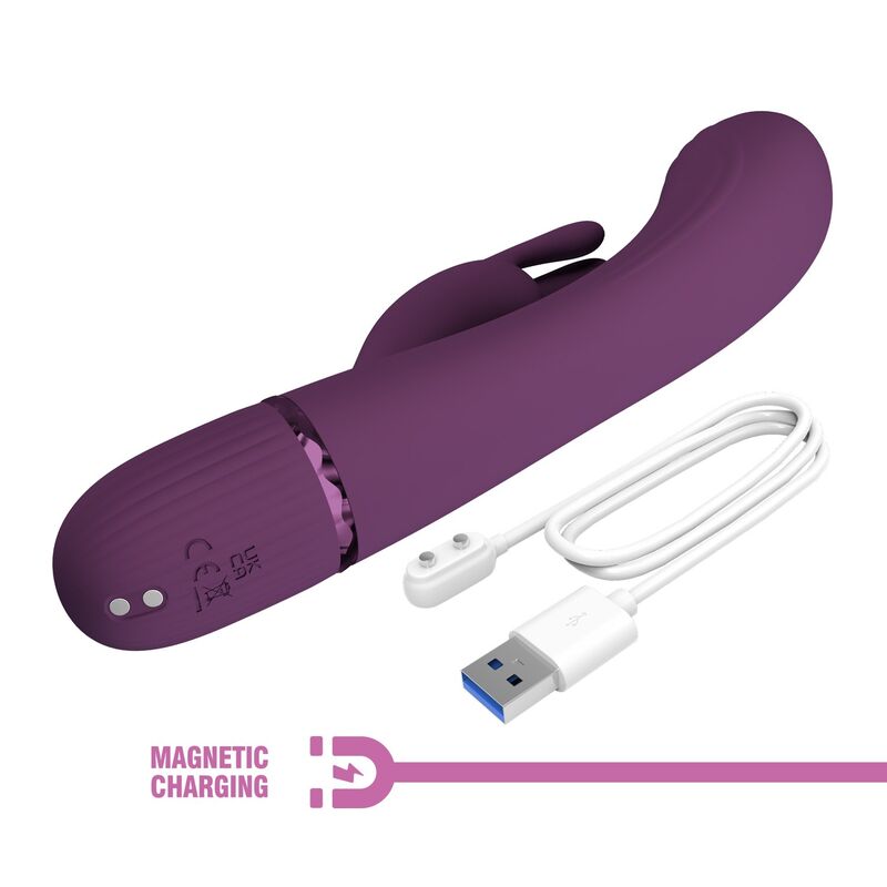 Pretty Love Rocco Vibratore Rabbit Ricaricabile 10 Funzioni Viola – immagine 9
