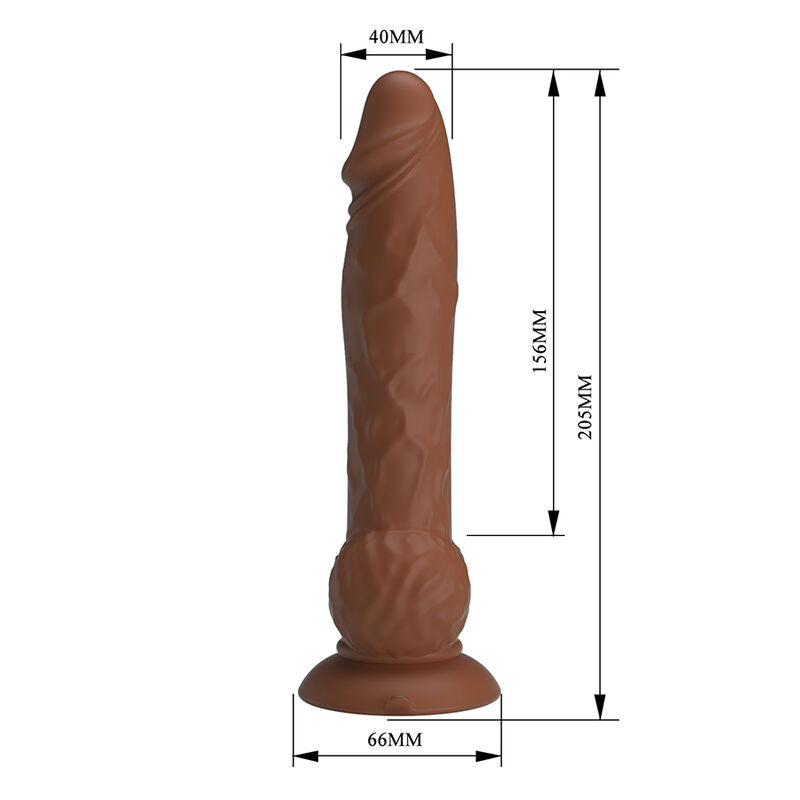 Pretty Love Eren Dildo Vibrante a Spinta 20,5 cm Ø 4,5 cm Marrone – immagine 6